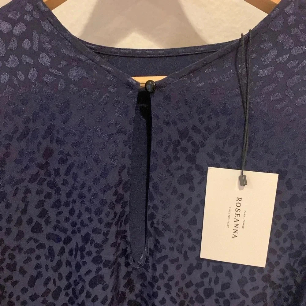 ROSEANNA NWT Blondie Jacquard Leopard Blouse Top - Picture 7 of 10